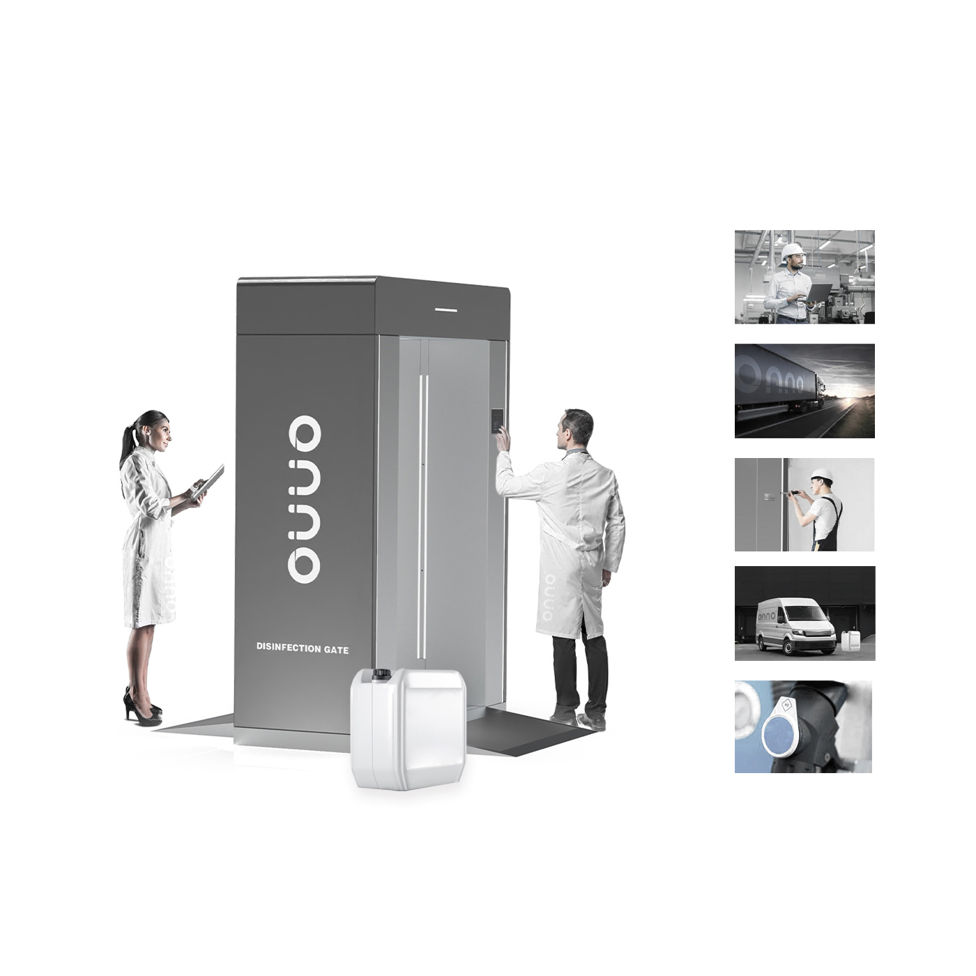 ONNO dezinfekcione barijere koriste Sanosil S003 kao dezinficijens, proizvođača Sanosil, Švajcarska.